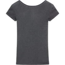 Summer new MassimoDutti2024 womens basic American casual slim version thin see-through round neck backless short-sleeved T-shirt 06848513800