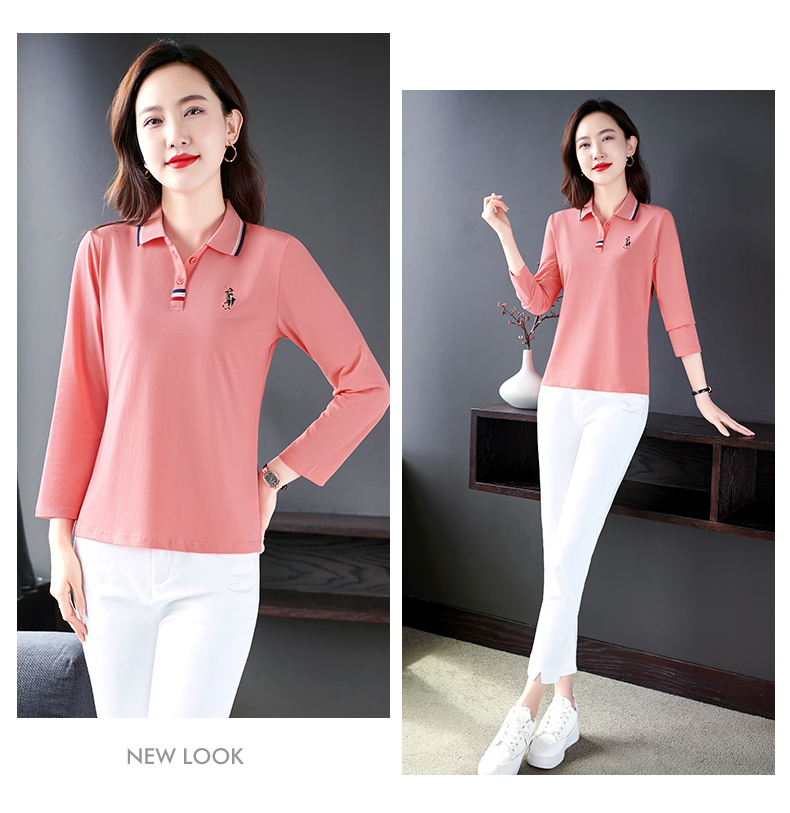 F1183 670K ÁO THUN NỮ WUHTDNG DÀI TAY MÙA XUÂN THU ĐÔNG TRUNG NIÊN KÍN CỔ THỜI TRANG NỮ VẢI BÔNG G02 SẢN PHẨM MỚI