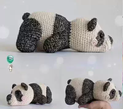 (Non-finished letterbox) DIY handmade wool knitting PIP lying on the ground Bear Cat crochet diagram