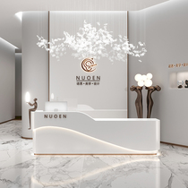 Beauty salon cashier simple modern clothing store curved bar counter dance room art front desk company reception desk