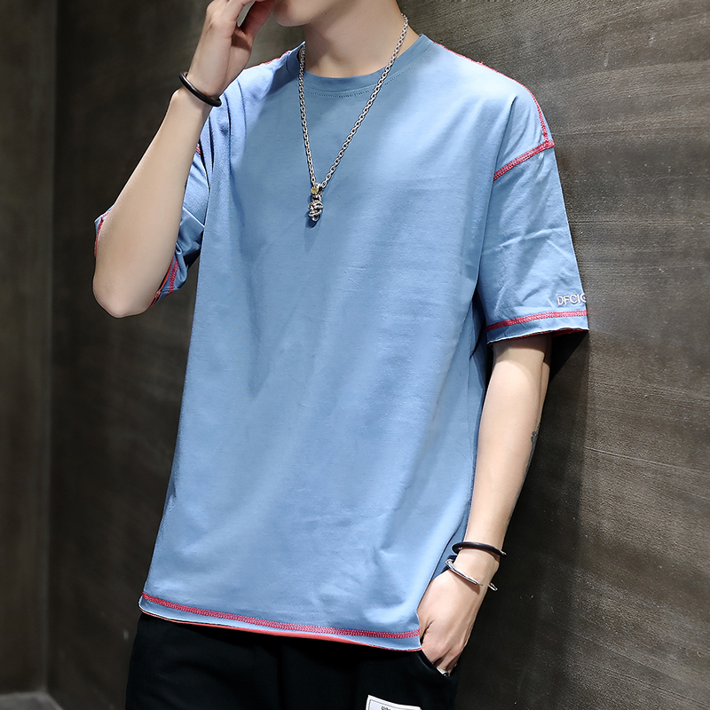 t-shirt nam 2020 xu hướng mặc ngắn tay mới mùa hè bông nửa sleevemen nam nhấn siphone đáy 桖