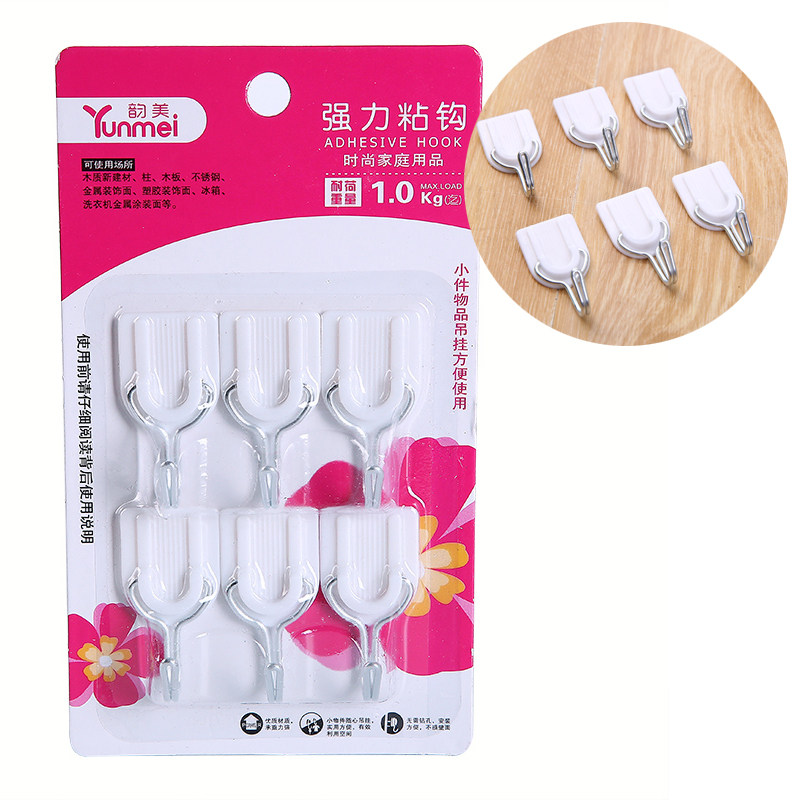 Powerful nail-free no-mark magic sticker kitchen adhesive hook Sticky Hook Bathroom Door Rear Small Hook Wall Hung Hanger