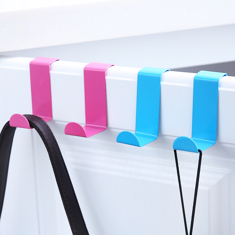 Stainless steel overall cabinet door back hook creative nail-free hook behind the door no trace coat hanger coat hook 2 pack