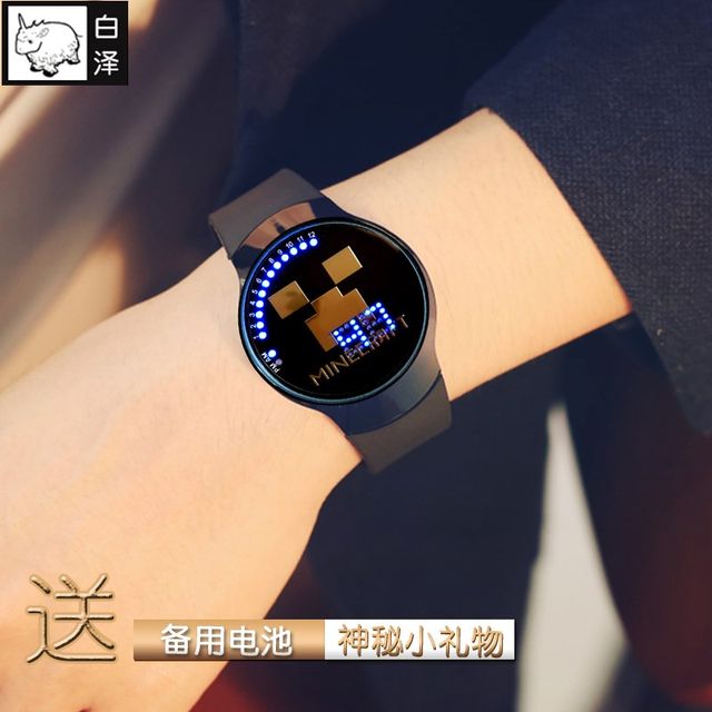 MC Minecraft Watch Touch Screen Waterproof Watch Game Animation Peripheral LED Electronic Watch Children’s Birthday Gift