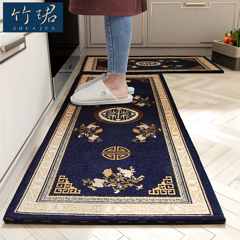 New Chinese kitchen ground mat suction oil suction anti-slip domestic strip resistant to dirty kitchen footbed anti-oil and waterproof door cushion