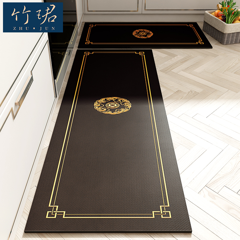 Kitchen Ground Mat Non-slip Anti oil home Kitchen Foot Mat Erasable free cushions Dirty Mat Chinese Floor Mat Pvc