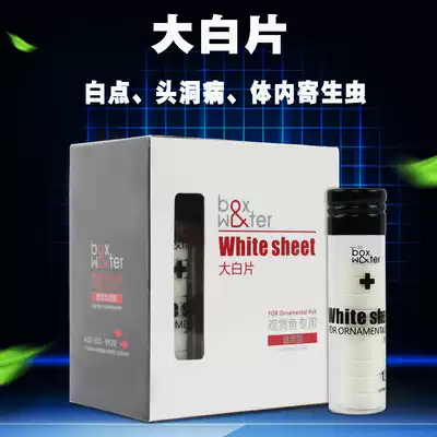 Bot fish with big white tablets Arhat parrot fish medicine convex eye head hole enteritis internal host Aquarium fish medicine Ornamental fish medicine