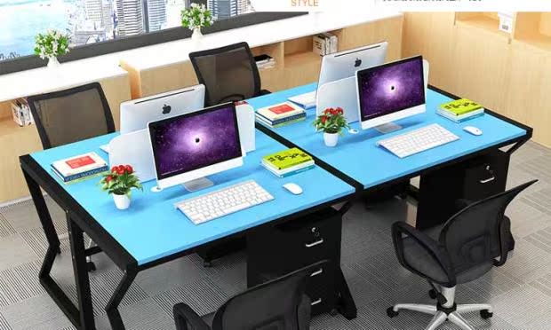 Bàn nhân viên 4 người bàn máy tính và ghế kết hợp nội thất văn phòng 2/4/6 người bàn hội nghị nhân viên bàn đào tạo