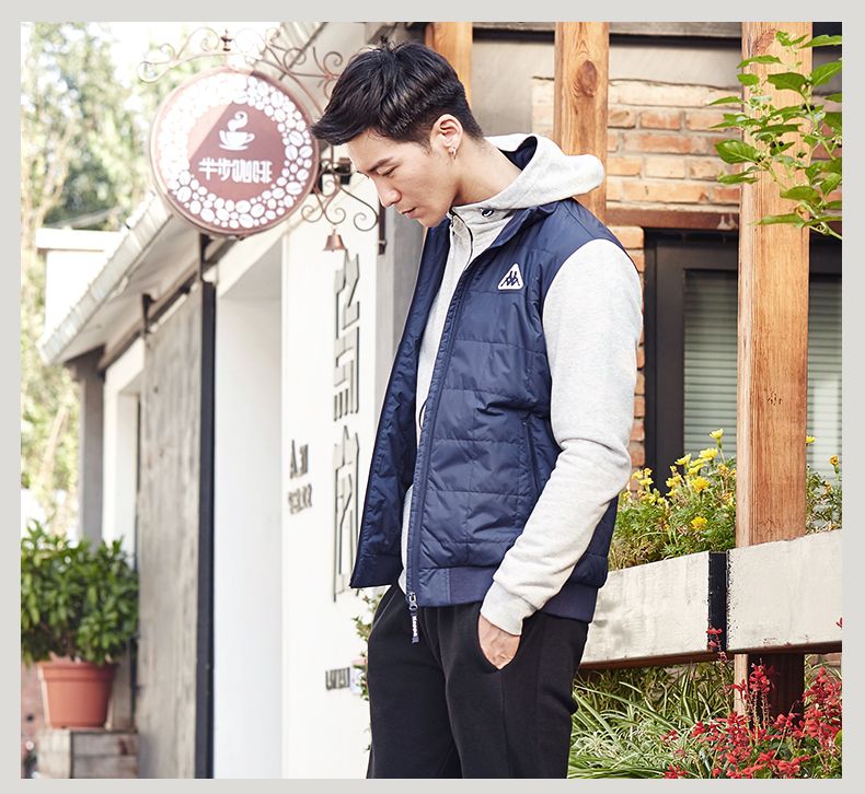 Kappa nam cotton phù hợp với Kappa thể thao giản dị áo khoác áo khoác dày bông phù hợp với K0552MM10 áo phao dáng dài nữ