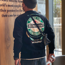 New American style embroidery printing high street hatless sweater mens trendy brand ruffian handsome fried street hip-hop all-match long-sleeved top