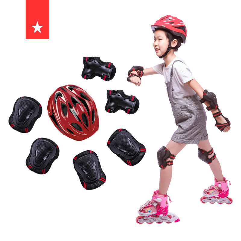 Laura Star LS 0517 wheel skateboard set children's helmet skateboard wrist balance anti - fall cycling