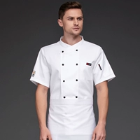 Белый фартук, короткий рукав