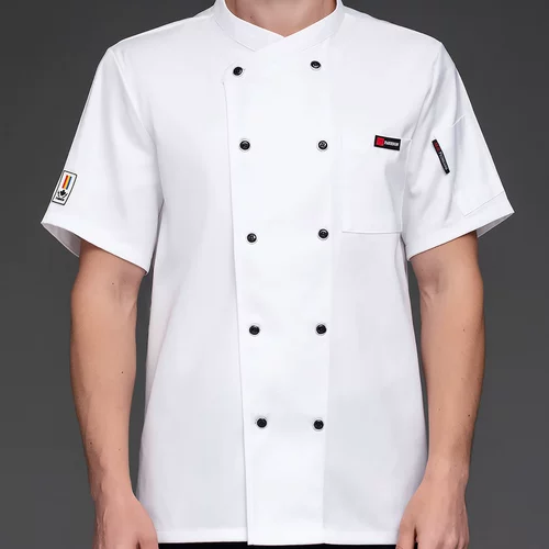 Высокая рабочая одежда для шеф -повара короткая -печать мужской отель