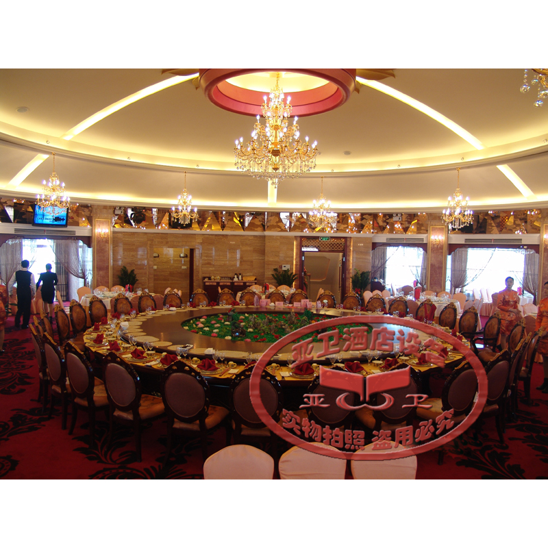 Sub-Weiding as a hotel big round table electric turntable Round table box One person one pot hot pot table hotel Luxury table