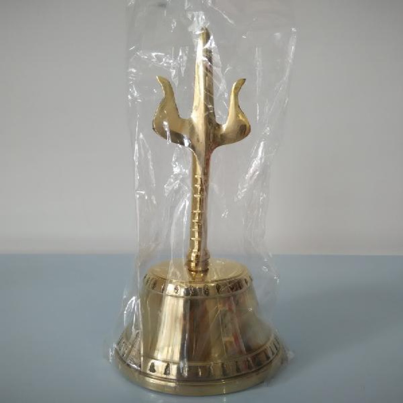 Poseidon to find the imperial bell method bell three clear bell pure bronze polished sound clear and crisp Trident Volsubell Town soul bell