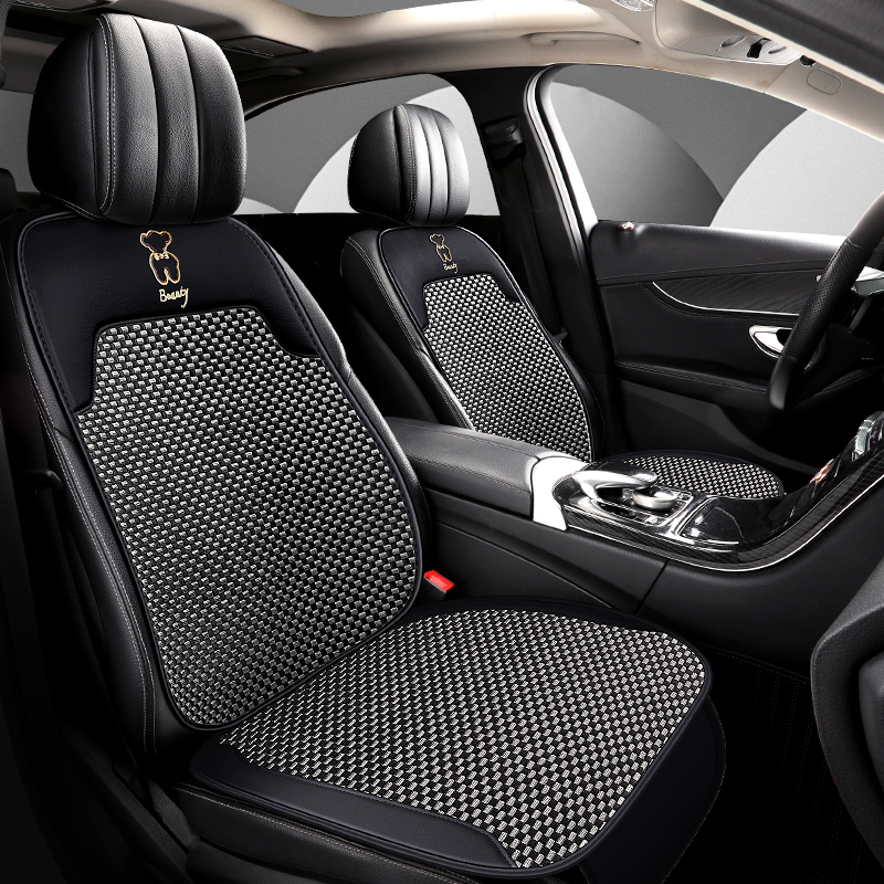 Car Cushion Monolithic Summer Ice Silk Seat Cushion Cool Cushion Cartoon Seat Cover All Season Universal Goddess Mesh Red Car Mat