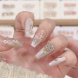 Наклейки для ногтей для маникюра, короткие накладные ногти