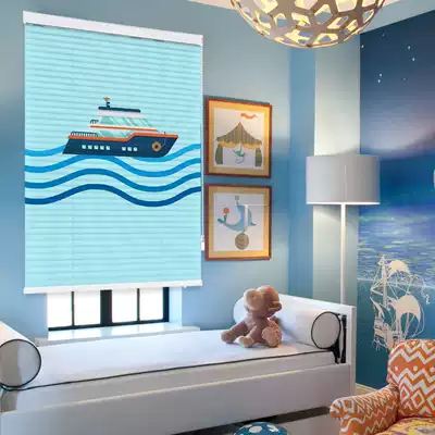 Henderson punch-free printed aluminum shutter curtain boy cartoon children's room home bedroom blackout kitchen lift