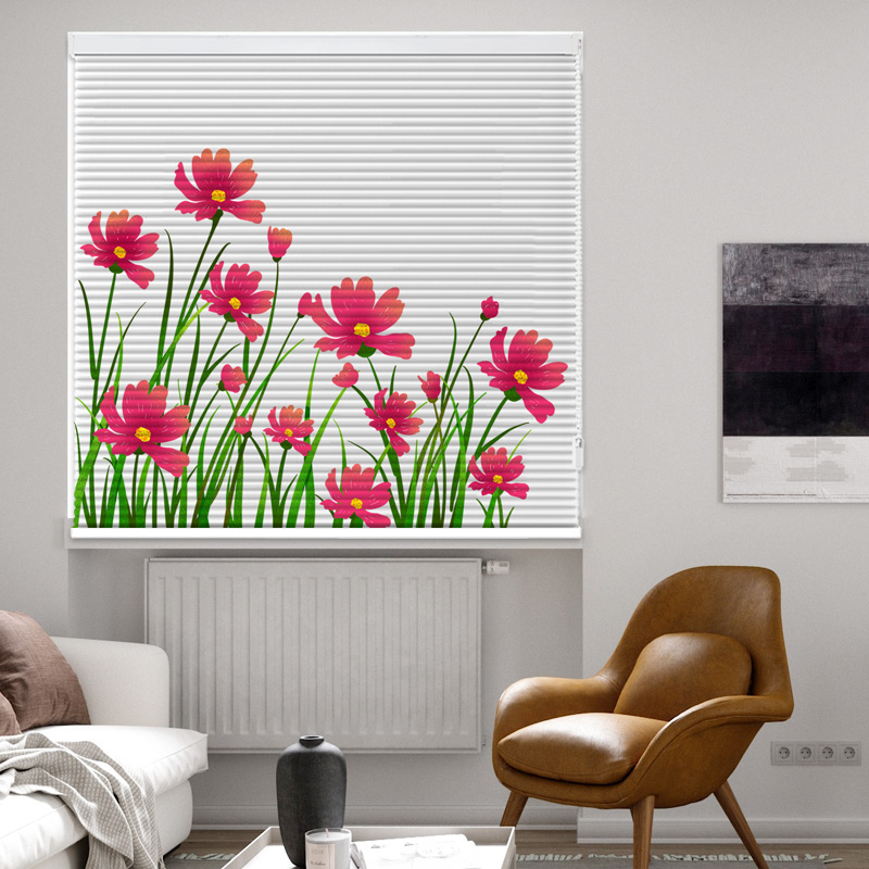 Hengki New Ins Printed Organ Curtain Honeycomb curtain Living room Book room Makeup Room Labead Lifting Roller Blind blinds