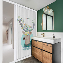 New wet and dry separation waterproof and mildew-proof bathroom sliding door partition folding door shower room bathroom door curtain