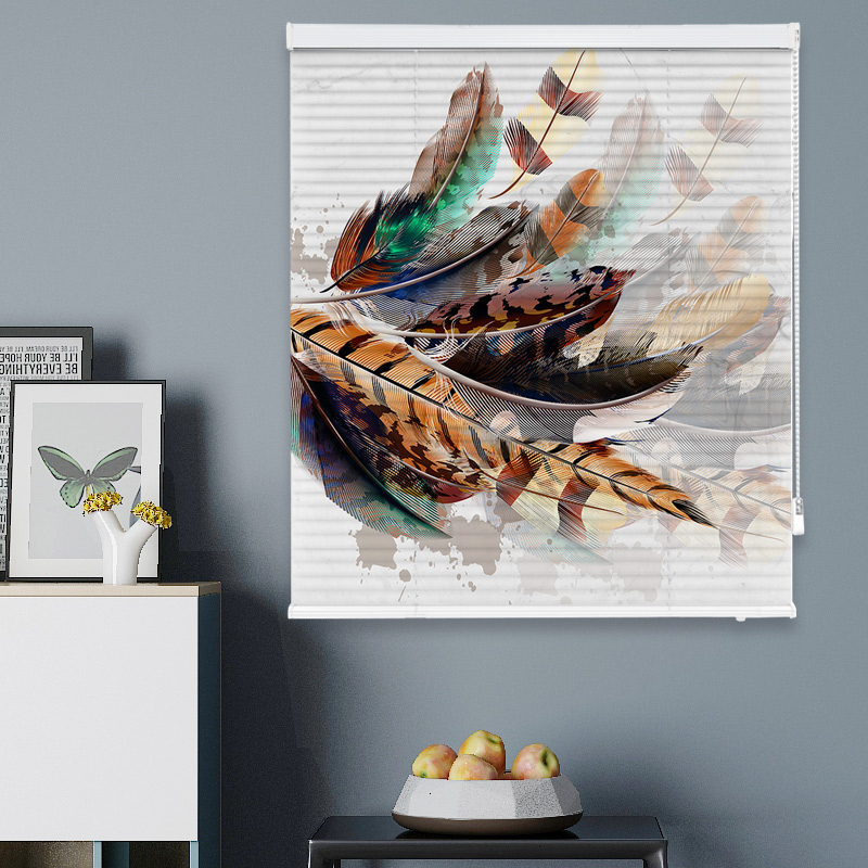 Henderson Free Punch Printing Aluminum Venetian Curtain Home Blackout Living Room Kitchen Bathroom Waterproof Lifting Curtain Customized