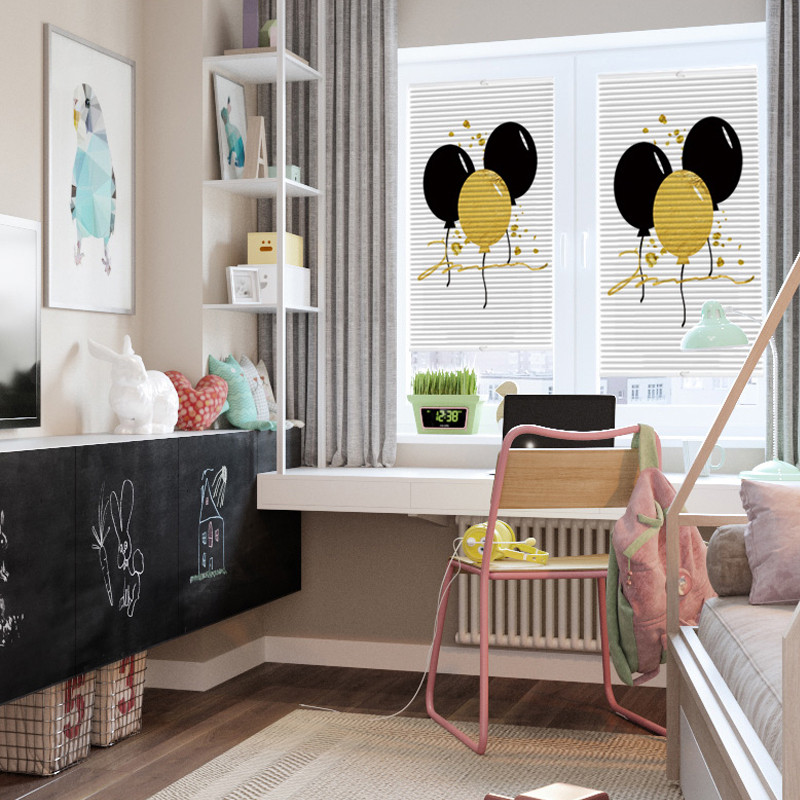 Hengki Free Punch New Cartoon Children Interior Open Window Interior Open Window Blind Venetian Blind Honeycomb curtain roller blinds Kitchen Makeup room