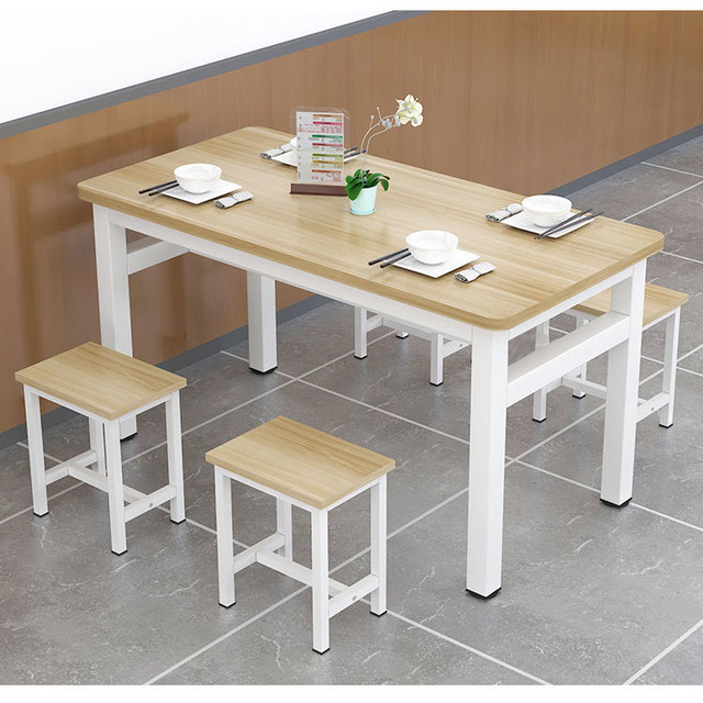 Simple style snack bar canteen noodle shop custom dining table and chairs