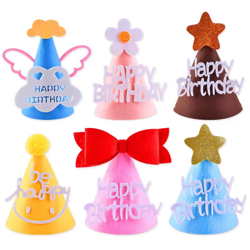 Children's Birthday Hat Blame Glasses Baby Headlines YearsParty Cake Decoration Scene Archive Theme Prop