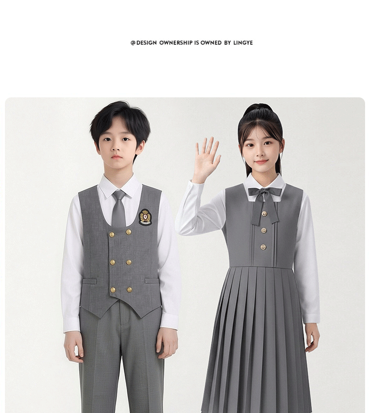 儿童合唱演出服初高中生爱国诗朗诵表演服小学生女童演讲比赛礼服 — 17