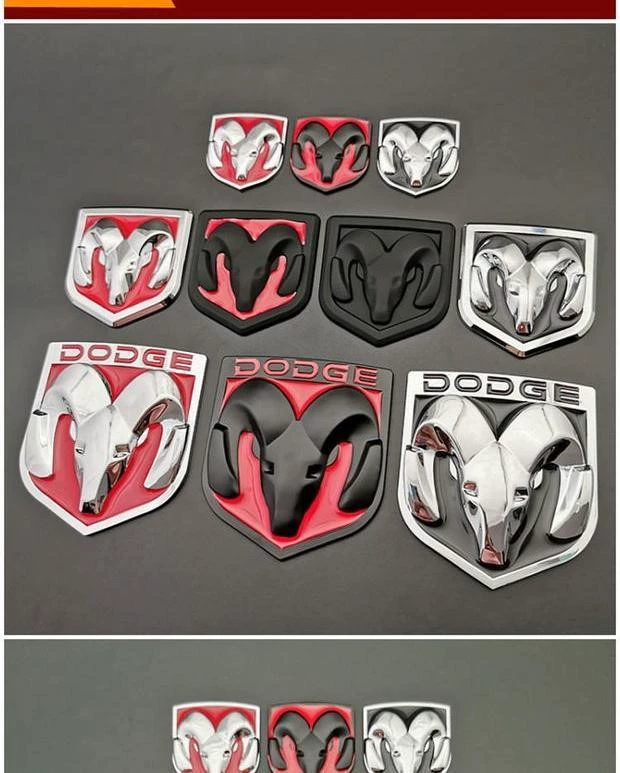 tem dán xe ô tô Logo xe DODGE Dodge Ram logo xe Kuwei Cool Bo sửa đổi logo đầu ram xe dán kim loại logo đuôi xe cá tính thương hiệu logo xe hơi tem dán nắp capo xe ô tô