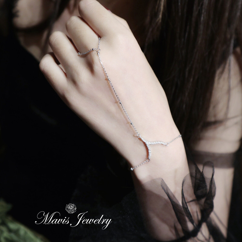 Mavis Is Gentle! the Ring and Bracelet Are Integrated, Easy to Match, 925 Silver, Forest Style, Japanese Light Luxury, Mature Style Gift Mavis Is Gentle! the Ring and Bracelet Are Integrated, Easy to Match, 925 Silver, Forest Style, Japanese Light Luxury, Mature Style Gift