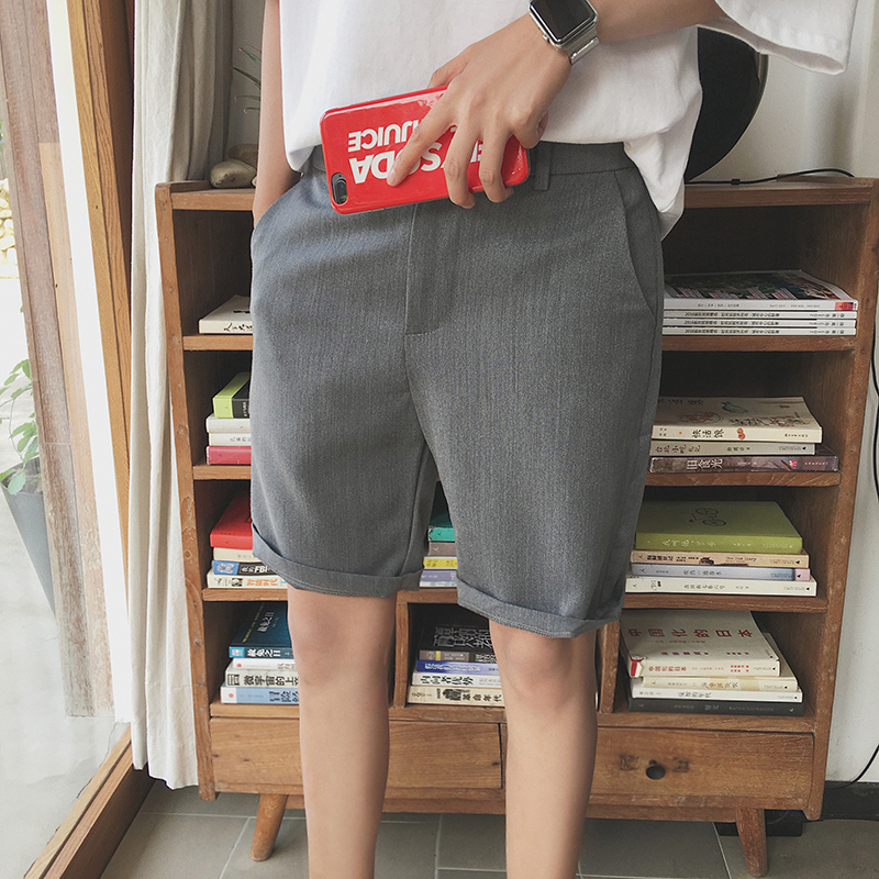 2020 Hong Kong style student summer youth casual trousers Casual suit shorts five-point pants New youth five-point pants