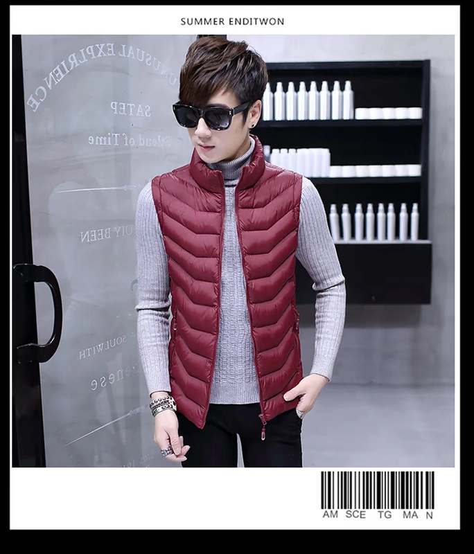 Áo vest nam cotton dày vest vest vest vest mùa thu và mùa đông nam áo khoác phiên bản Hàn Quốc của xu hướng đẹp trai thủy triều áo thun nam body