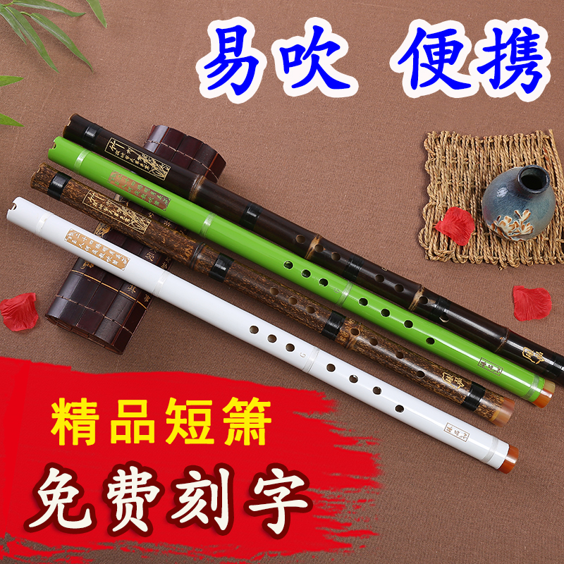 Short Xiao Musical Instrument Beginner Introduction G Tune Cave Flute Eight Hole F Tune Purple Bamboo Flute Ancient Wind Professional Short Flute College and Middle School Students Xiao