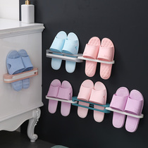 Tikyin same bathroom foldable slippers toilet without punch wall hanging towel shelf changed three shoe frame