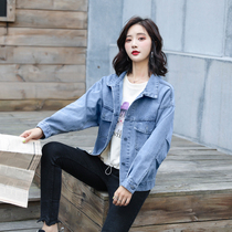 Thin denim jacket womens short style ins tide wild 2021 Spring and Autumn New Korean loose jacket top