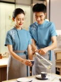 Рабочая одежда официанта -ресторана yiyantang Новый китайский отель Catering Hotel китайский стиль с коротким рукавом женская летняя одежда