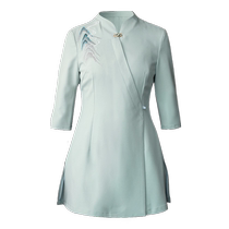 Yiyantang five-star hotel waiter work clothes short-sleeved Chinese style restaurant catering hotel teahouse summer clothes for women