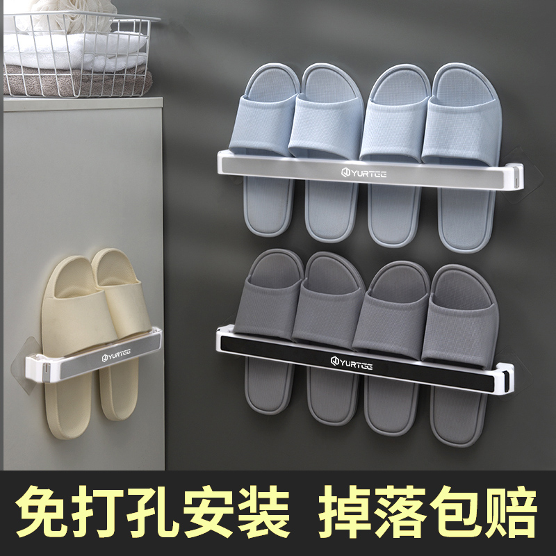 Bathroom slippers rack wall-mounted Toilet Shoes Containing deity Walls Free of perforated Dressing Room Towel Shelve
