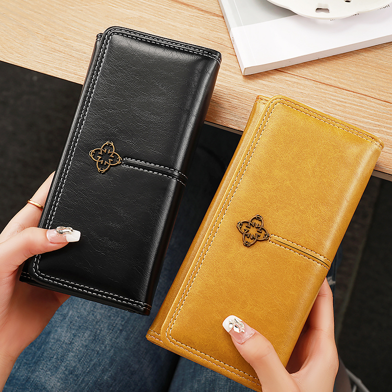 2026 New Model Women's Wallet, Multifunctional with Clasp, Casual and Simple, High Aesthetic Value, Solid Color, Long Style, Phone Wallet