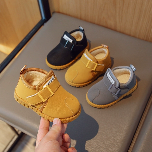 Флисовые детские короткие сапоги для мальчиков, удерживающая тепло зимняя обувь для раннего возраста