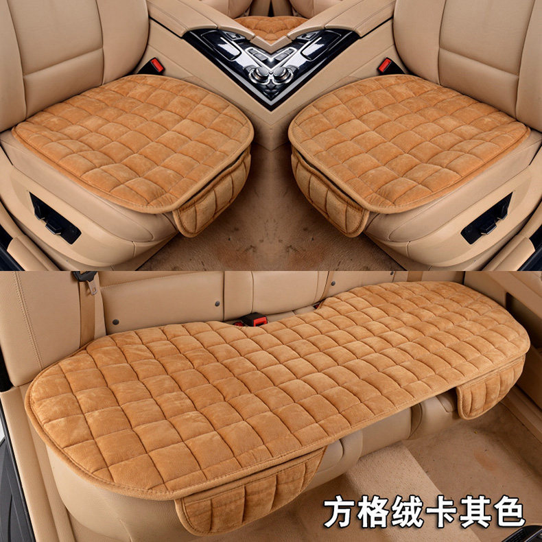 Wholesale car cushion winter short plush small waist three-piece warm single piece Winter back seat cushion