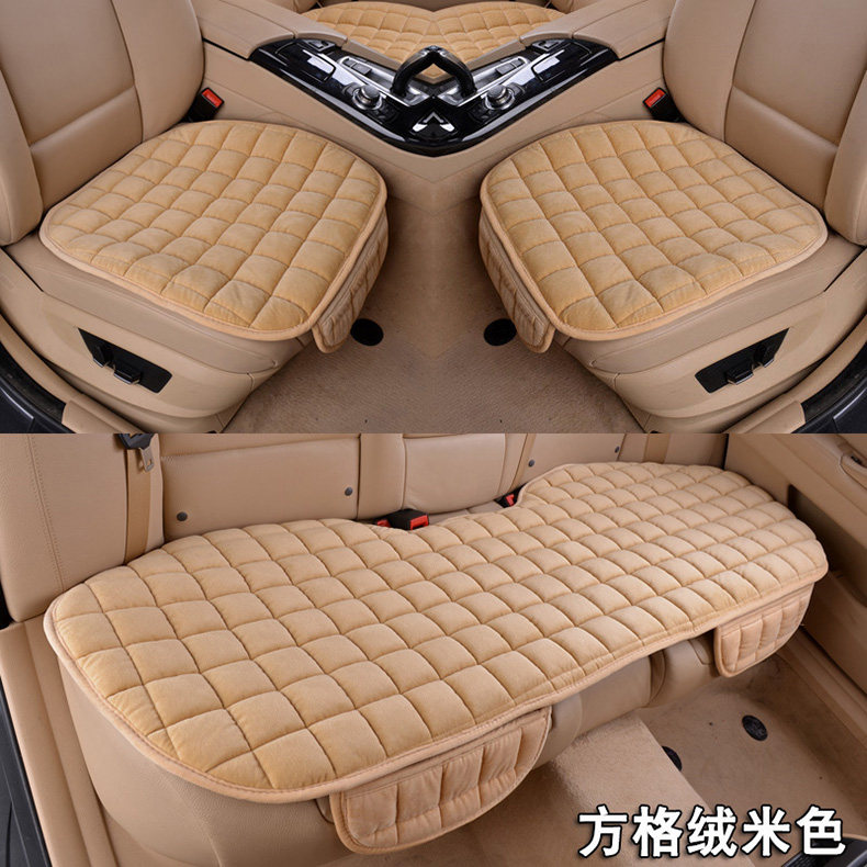 Wholesale car cushion winter short plush small waist three-piece warm single piece Winter back seat cushion