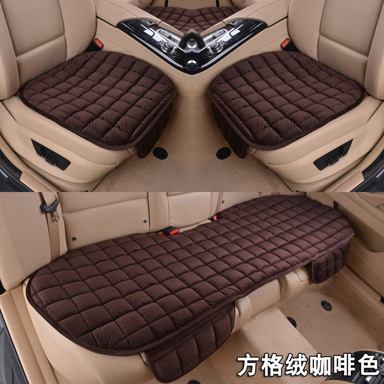 Wholesale car cushion winter short plush small waist three-piece warm single piece Winter back seat cushion