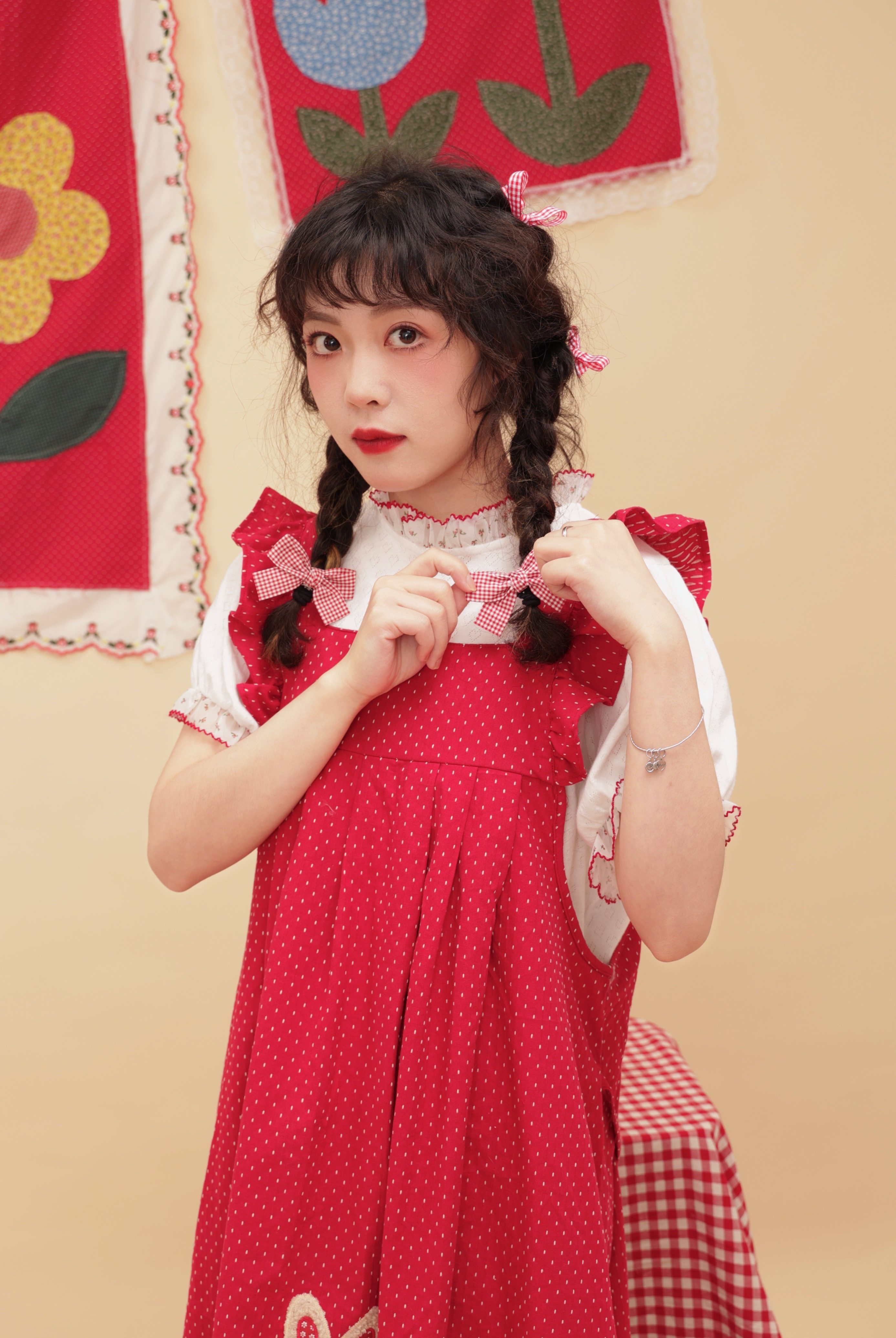 レトロガーリー アップリケドールレースワンピース - ショップ SEMEN