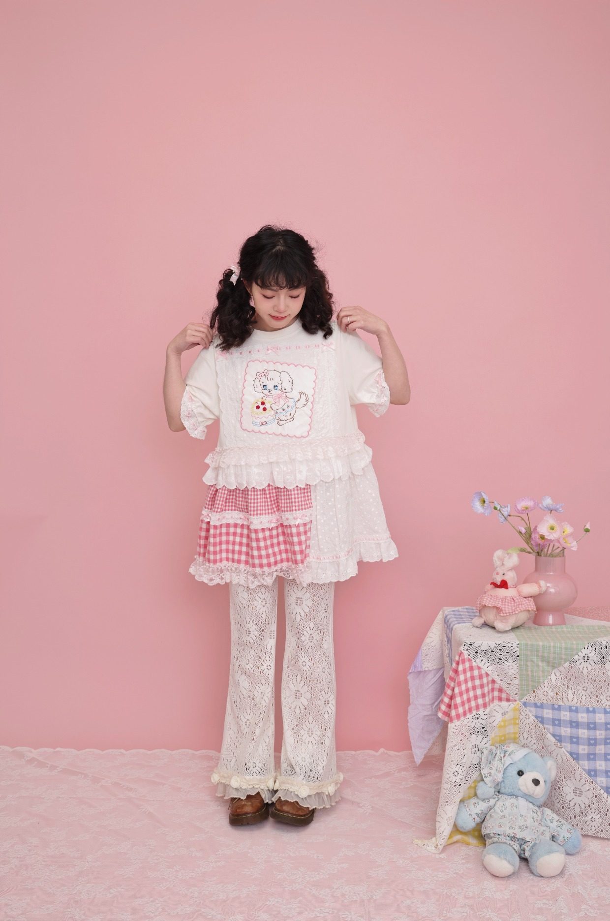 15%OFF】スウィートドール 手作りリメイク ドール刺繍半袖Tシャツ