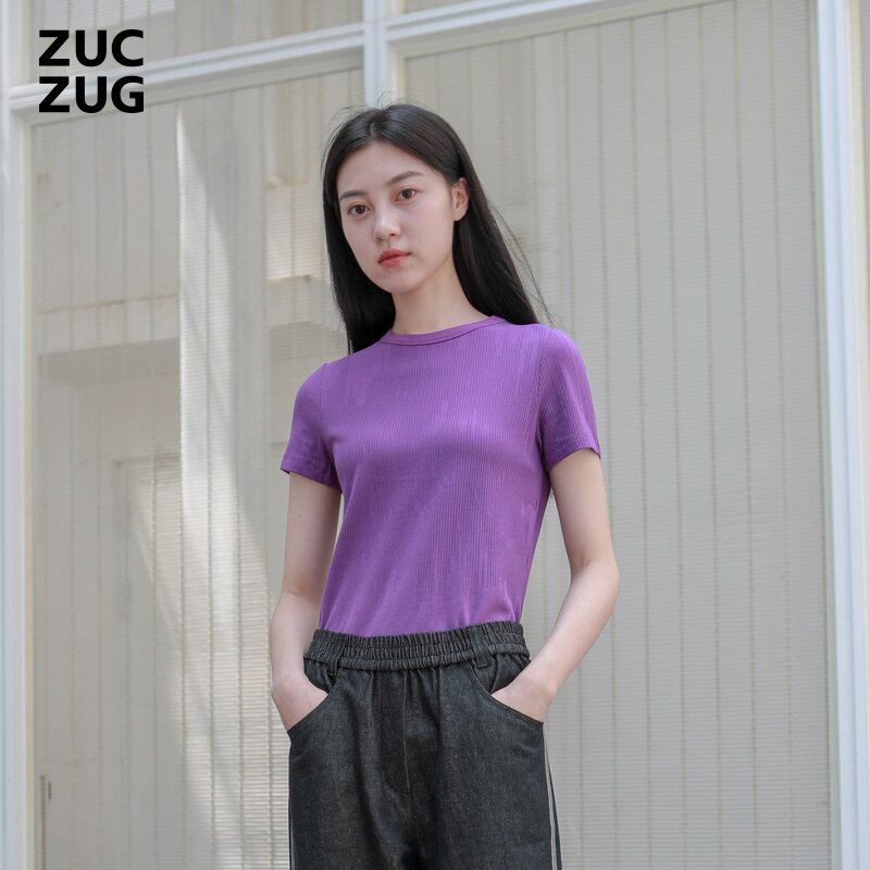 ZUCZUG plain jacquard knitted T-shirt Z0201TS02