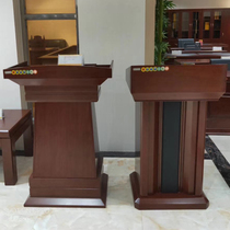 Guangdong high-grade paint solid wood leather podium podium podium conference long table simple modern reception desk