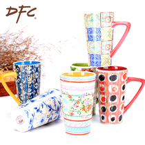 DFC mug Creative ceramic cup Vintage ceramic cup Milk cup Water cup Fashion breakfast cup Coffee cup Tea cup