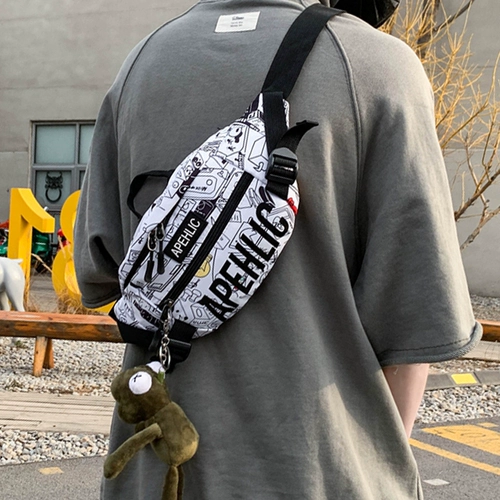 Мужская брендовая нагрудная сумка для школьников, японская модная сумка через плечо для отдыха, поясная сумка на одно плечо